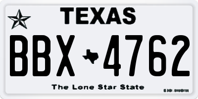 TX license plate BBX4762