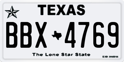 TX license plate BBX4769
