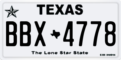 TX license plate BBX4778