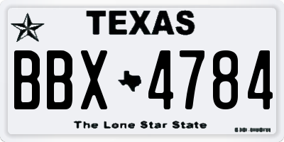 TX license plate BBX4784