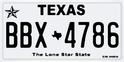 TX license plate BBX4786