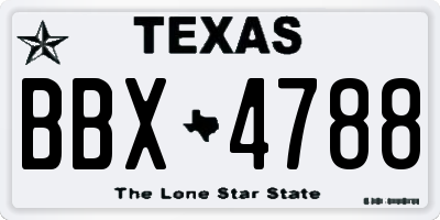 TX license plate BBX4788