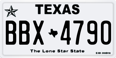 TX license plate BBX4790