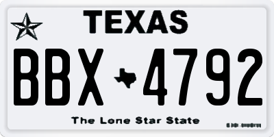 TX license plate BBX4792