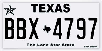TX license plate BBX4797