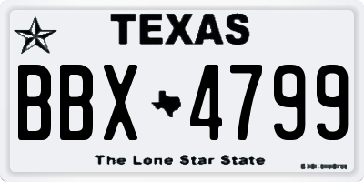 TX license plate BBX4799