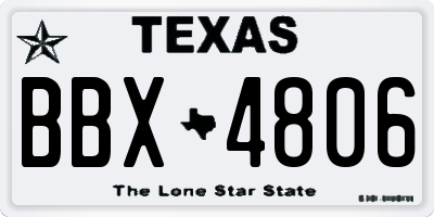 TX license plate BBX4806