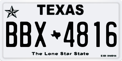TX license plate BBX4816