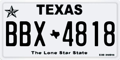 TX license plate BBX4818