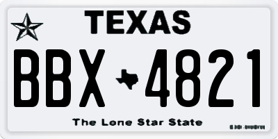 TX license plate BBX4821