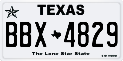 TX license plate BBX4829