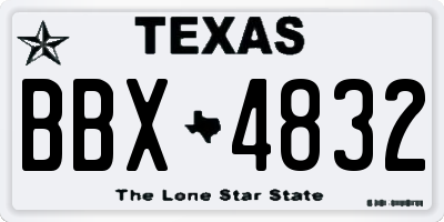 TX license plate BBX4832