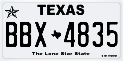 TX license plate BBX4835