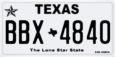 TX license plate BBX4840