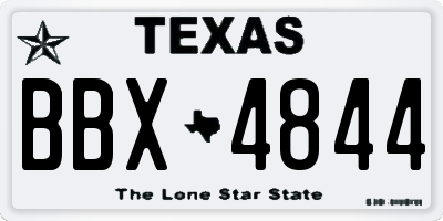 TX license plate BBX4844