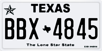 TX license plate BBX4845