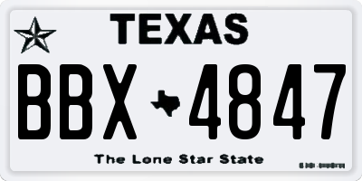 TX license plate BBX4847