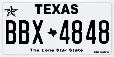 TX license plate BBX4848