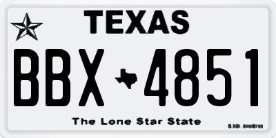 TX license plate BBX4851