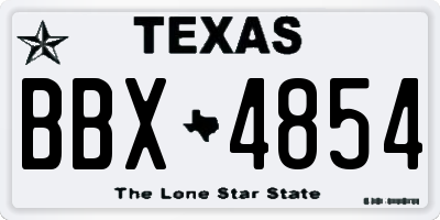 TX license plate BBX4854
