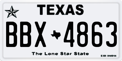 TX license plate BBX4863