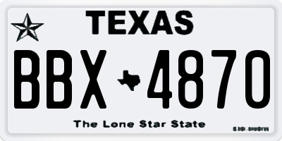 TX license plate BBX4870