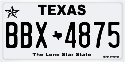 TX license plate BBX4875