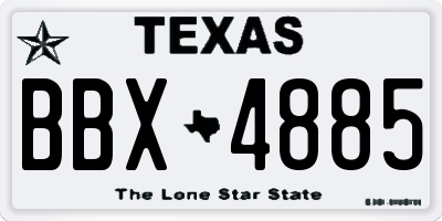 TX license plate BBX4885
