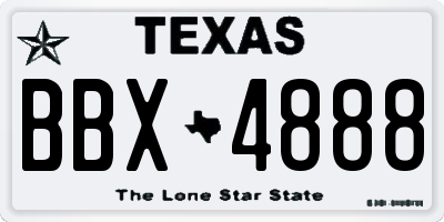 TX license plate BBX4888