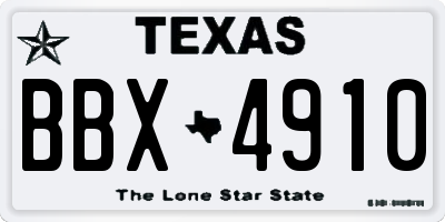 TX license plate BBX4910