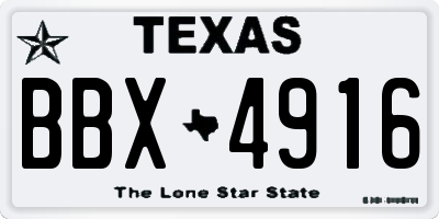 TX license plate BBX4916