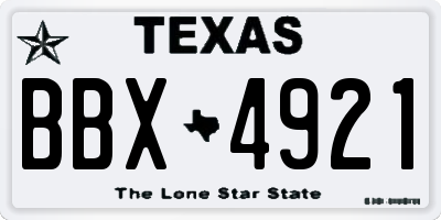 TX license plate BBX4921