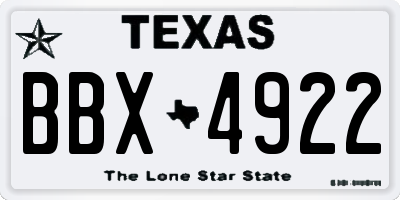TX license plate BBX4922