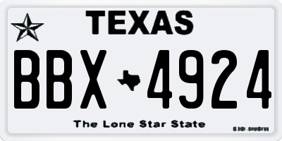 TX license plate BBX4924