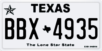 TX license plate BBX4935