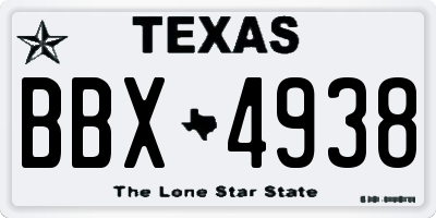 TX license plate BBX4938