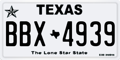 TX license plate BBX4939