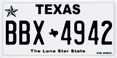 TX license plate BBX4942