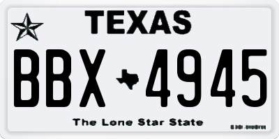 TX license plate BBX4945
