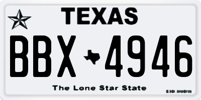 TX license plate BBX4946