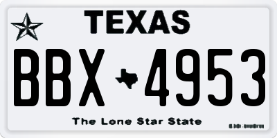 TX license plate BBX4953