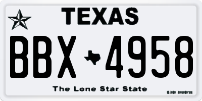 TX license plate BBX4958