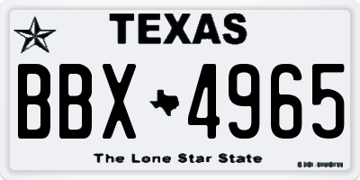 TX license plate BBX4965