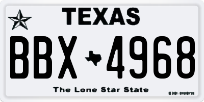 TX license plate BBX4968