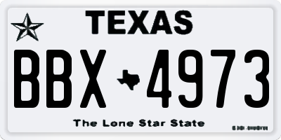 TX license plate BBX4973