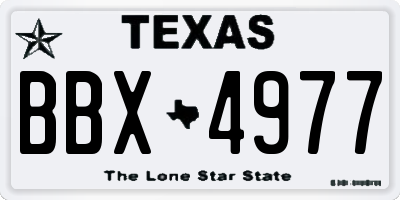 TX license plate BBX4977