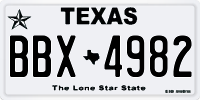 TX license plate BBX4982