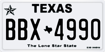TX license plate BBX4990