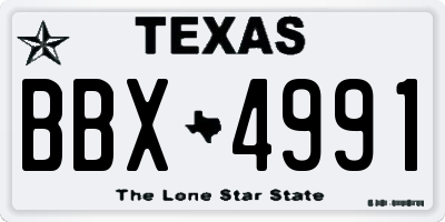 TX license plate BBX4991