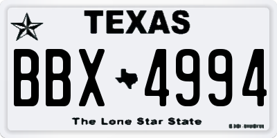 TX license plate BBX4994
